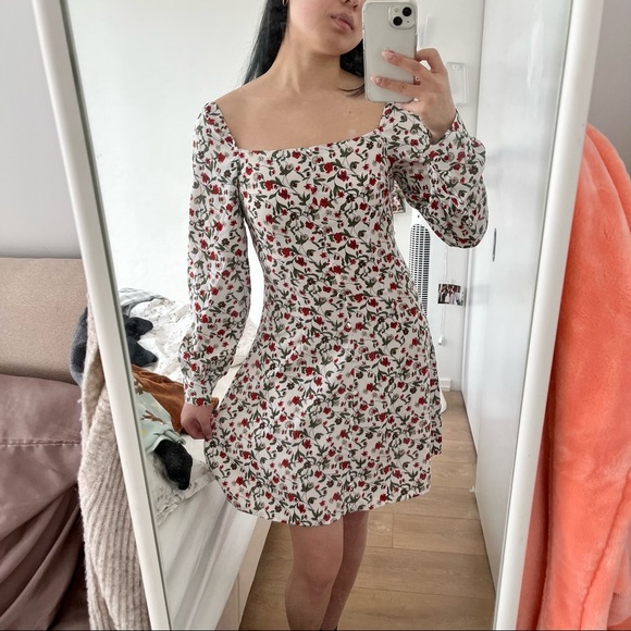 Square neck floral dress - Picture 1 of 3